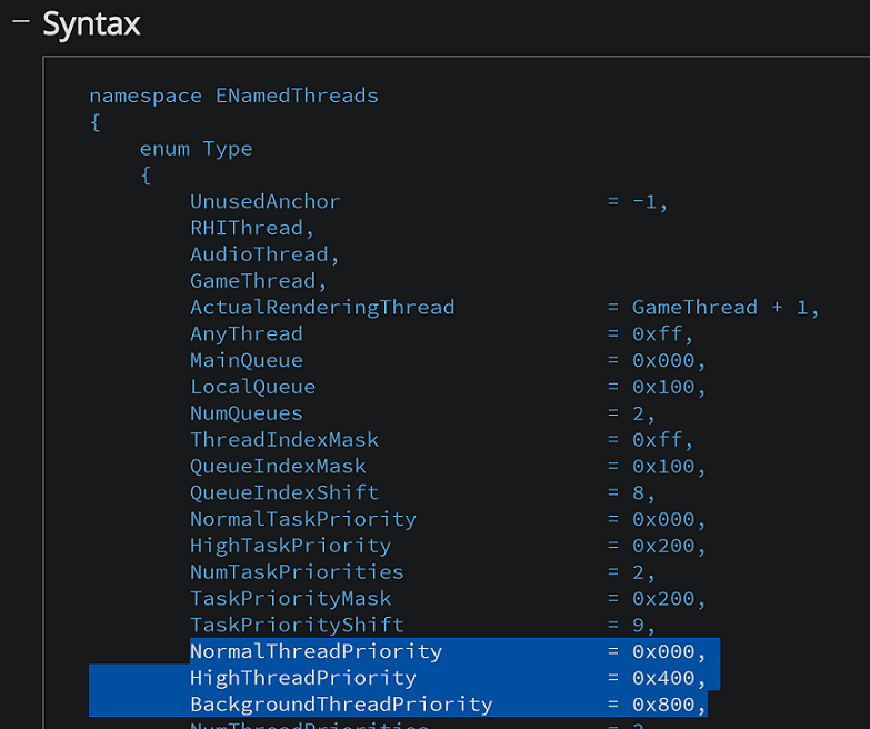 Unreal Engine threads